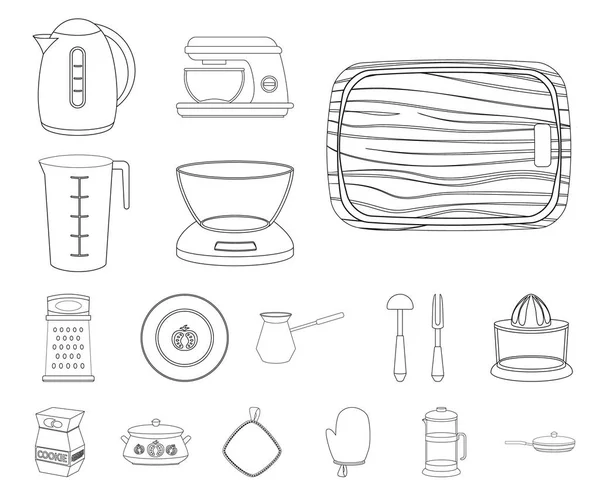 Conception vectorielle de cuisine et icône de cuisine. Ensemble d'illustration vectorielle de stock de cuisine et d'appareil . — Image vectorielle