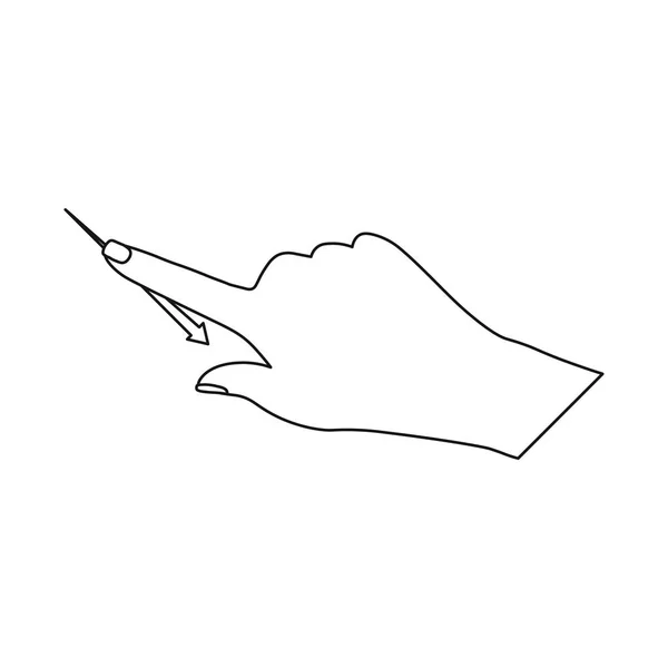 Vektorillustration av pekskärm och hand symbol. Uppsättning av pekskärm och tryck lager vektorillustration. — Stock vektor