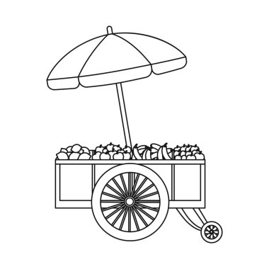 Piyasa ve dış simge vektör tasarımı. Market ve gıda hisse senedi simgesi web için kümesi.