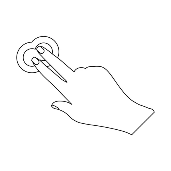 Vektor-Illustration von Touchscreen und Handzeichen. Sammlung von Touchscreen und Touch Stock Vector Illustration. — Stockvektor