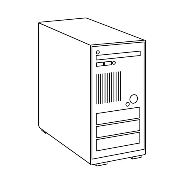 Illustration vectorielle de l'ordinateur portable et signe de l'appareil. Ensemble de symbole stock d'ordinateur portable et de serveur pour le Web . — Image vectorielle