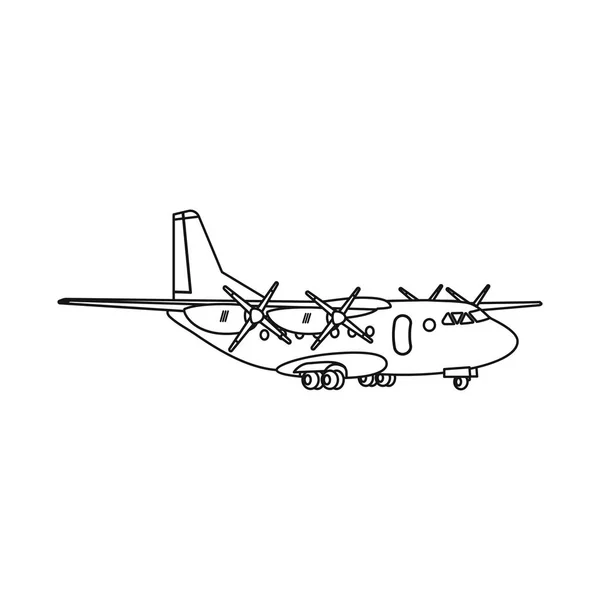 Изолированный объект с изображением самолета и транспортного символа. Набор самолета и символ неба для веб . — стоковый вектор