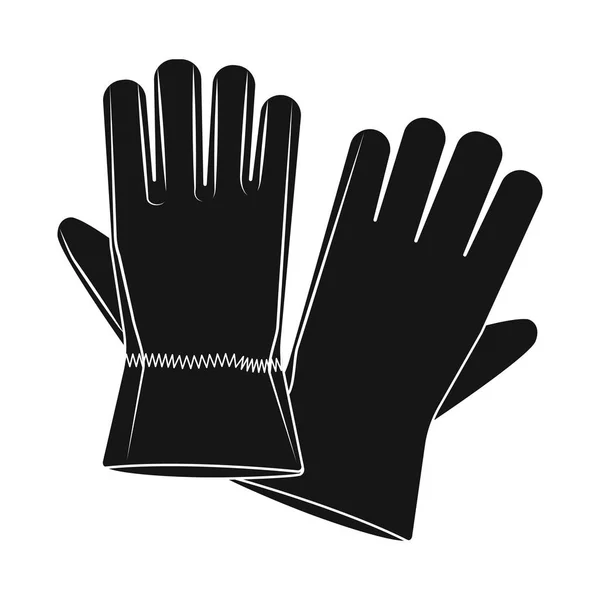 Design vettoriale del guanto e logo invernale. Raccolta di guanti e attrezzature simbolo stock per il web . — Vettoriale Stock