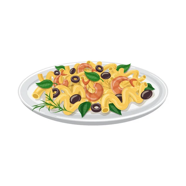 Ilustración vectorial de pasta y símbolo de carbohidratos. Set de pasta y macarrones vector icono para stock . — Vector de stock