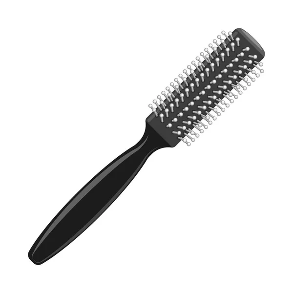 Diseño vectorial de pincel y logotipo del cabello. Conjunto de cepillo y cepillo para web . — Vector de stock