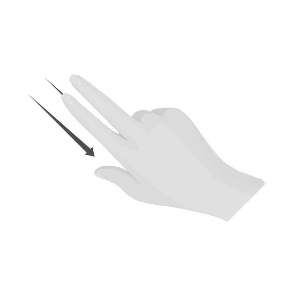 Na białym tle obiekt z ekranem dotykowym i ręka symbol. Kolekcja ekran dotykowy i dotknąć symbol giełdowy dla sieci web. — Wektor stockowy