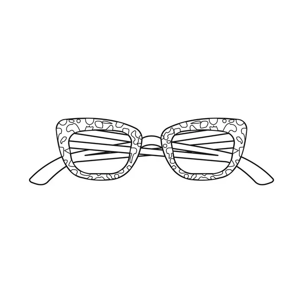 Illustrazione vettoriale di occhiali e simbolo della cornice. Collezione di occhiali e accessori stock symbol per web . — Vettoriale Stock