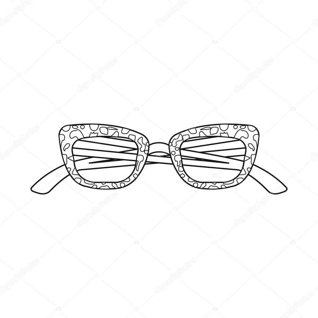 Vector illustration of glasses and frame symbol. Collection of glasses and accessory stock symbol for web.