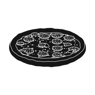 Pizza ve gıda işareti vektör tasarımı. Pizza ve İtalya hisse senedi vektör çizim topluluğu.