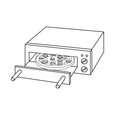 Pizza ve gıda logo vektör tasarımı. Pizza ve İtalya hisse senedi simgesi için web topluluğu.