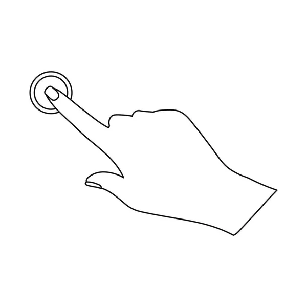 Vektordesign von Touchscreen und Hand-Logo. Set aus Touchscreen und Touch-Vektor-Symbol für Aktien. — Stockvektor