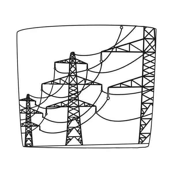 Ilustración vectorial de electricidad y logotipo eléctrico. Conjunto de ilustración de vectores de electricidad y energía . — Archivo Imágenes Vectoriales