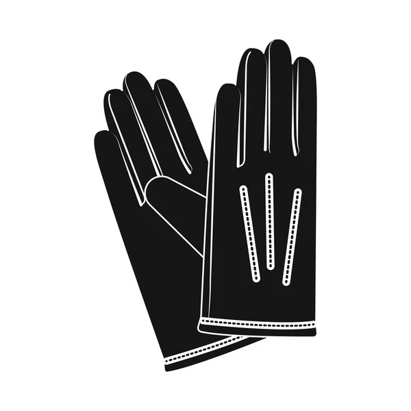 Vectorillustratie van de handschoen en winter pictogram. Verzameling van vector-pictogram voor handschoen en apparatuur voor de voorraad. — Stockvector