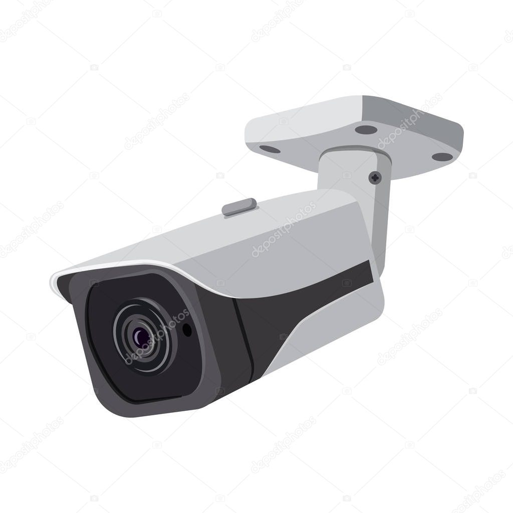 Isolated object of cctv and camera logo. Collection of cctv and system stock vector illustration.