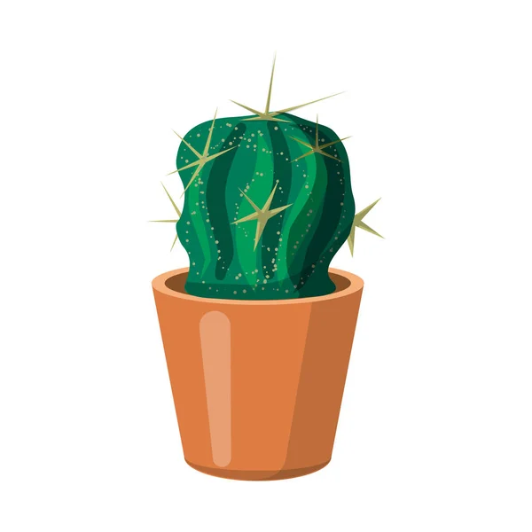 Vektor ilustrasi kaktus dan simbol pot. Pengumpulan ilustrasi cactus dan cacti stock vector . - Stok Vektor