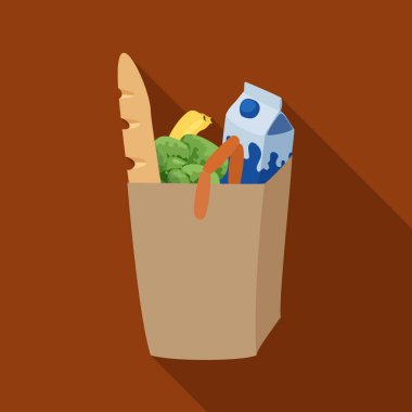 Yiyecek ve içecek simge vektör Illustration. Gıdaların ve hisse senedi simgesi web için saklama.