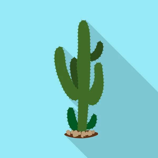 Conception vectorielle du cactus et de l'icône du pot. Collection d'icônes vectorielles cactus et cactus en stock . — Image vectorielle