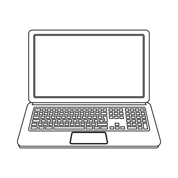 Oggetto isolato di laptop e dispositivo simbolo. Set di laptop e server stock illustrazione vettoriale . — Vettoriale Stock