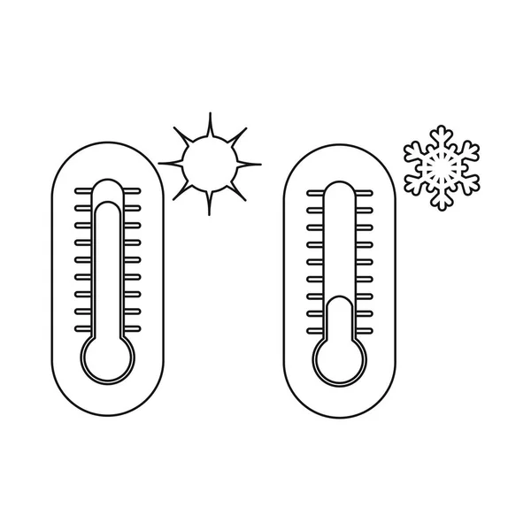 天候および気候の記号の孤立したオブジェクト。Web の天気と雲のストック シンボルのコレクション. — ストックベクタ