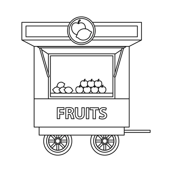 Objeto isolado de mercado e logotipo exterior. Conjunto de ilustração vetorial de mercado e estoque de alimentos . — Vetor de Stock