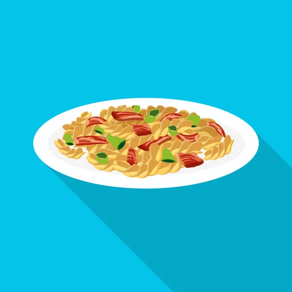 Illustrazione vettoriale di pasta e segno di carboidrati. Collezione di pasta e maccheroni stock symbol per il web . — Vettoriale Stock