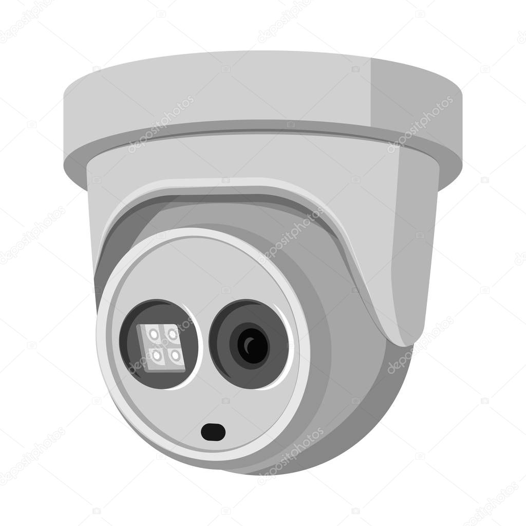 Isolated object of cctv and camera sign. Collection of cctv and system stock symbol for web.