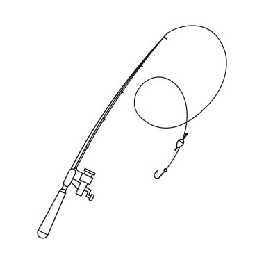 Balık ve balık tutma işareti vektör tasarımı. Balık kümesi ve hisse senedi için ekipman vektör simgesi.