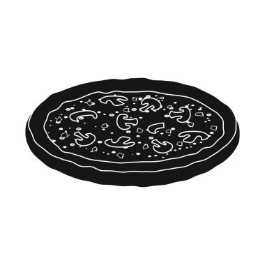 Pizza ve gıda logo yalıtılmış nesne. Pizza ve İtalya hisse senedi vektör çizim topluluğu.