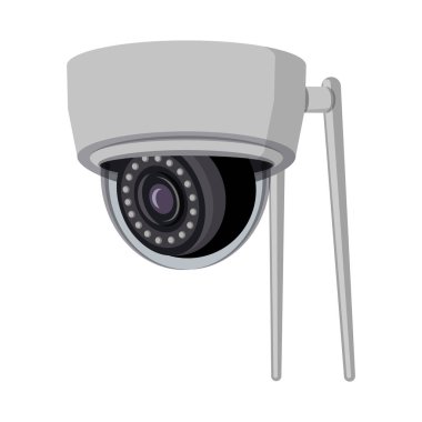 Cctv kamera simgesi yalıtılmış nesne. Cctv ve sistem stok vektör çizim seti.