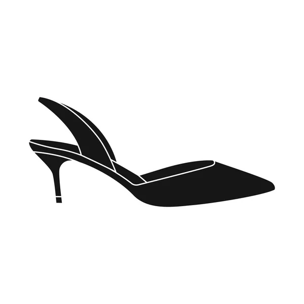 Isolerade objekt av skodon och kvinna symbol. Uppsättning av skor och fot lager vektorillustration. — Stock vektor