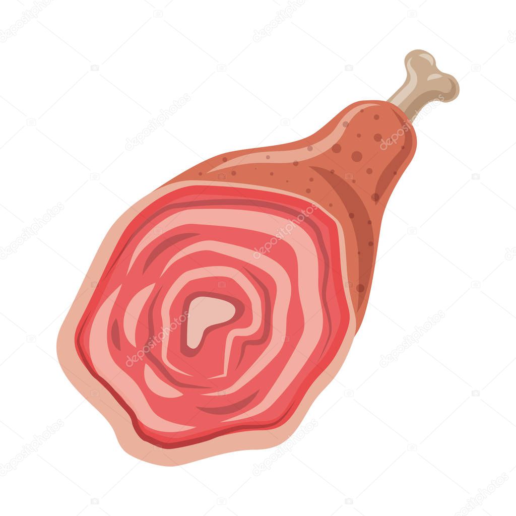 Isolated object of meat and ham sign. Collection of meat and cooking stock symbol for web.