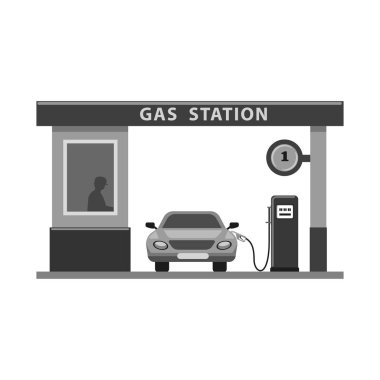 Petrol ve gaz logo yalıtılmış nesne. Petrol ve benzin hisse senedi vektör çizim topluluğu.