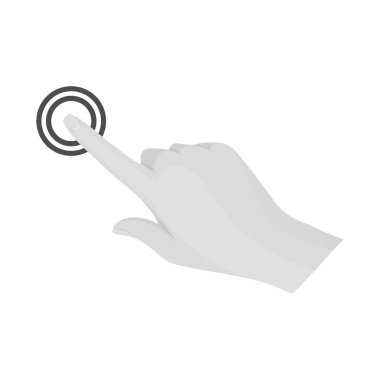 Dokunmatik ve el simge vektör tasarımı. Dokunmatik ekran ayarla ve hisse senedi simgesi web için dokunmatik.