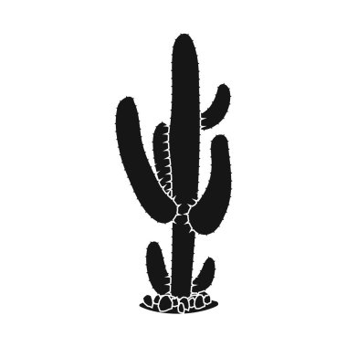 Kaktüs ve pot simge vektör tasarımı. Kaktüs ve web için kaktüsler hisse senedi simgesi.
