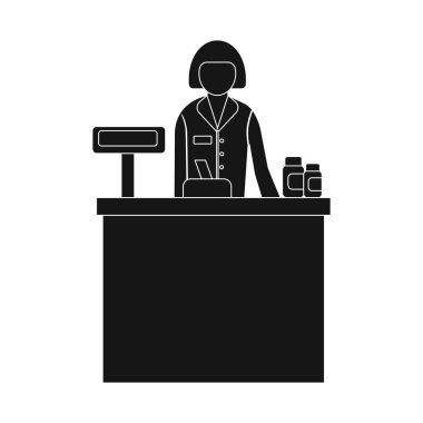Eczane ve hastane işareti vektör Illustration. Web için eczane ve iş hisse senedi simgesi kümesi.
