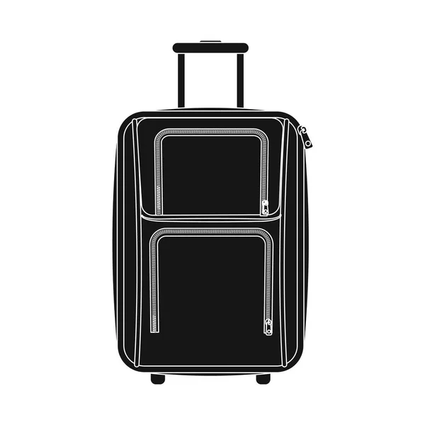 Oggetto isolato di valigia e segno di bagaglio. Serie di valigie e immagini vettoriali di viaggio . — Vettoriale Stock