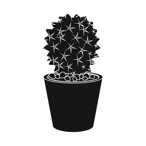 Ilustración vectorial de cactus y pote símbolo. Colección de cactus y cactus símbolo de stock para web . — Archivo Imágenes Vectoriales