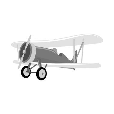 Uçak ve taşıma sembolü yalıtılmış nesne. Web için uçak ve gökyüzü hisse senedi simgesi kümesi.