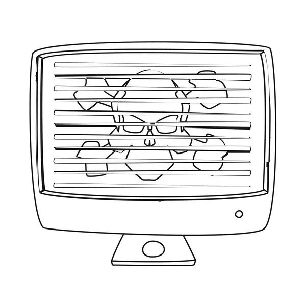 Geïsoleerde object van virus en veilige teken. Collectie van virus en cyber aandelensymbool voor web. — Stockvector