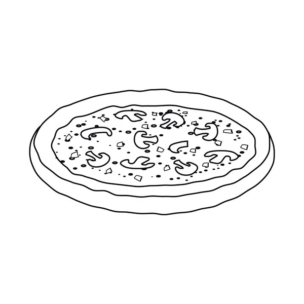Ilustracja wektorowa ikony pizza i jedzenie. Kolekcja pizza i ikona wektor Włochy na magazynie. — Wektor stockowy