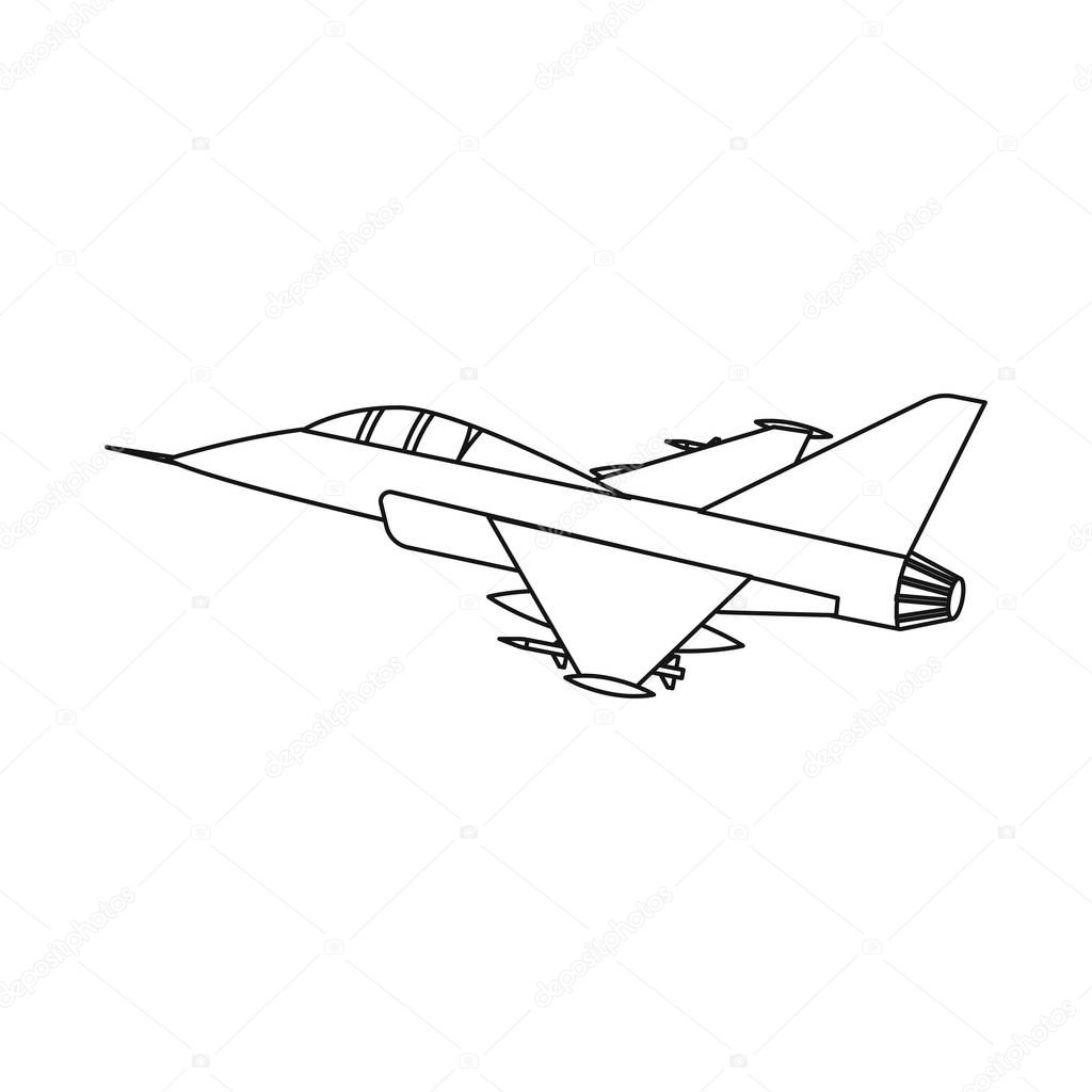 Vector illustration of plane and transport logo. Collection of plane and sky stock symbol for web.