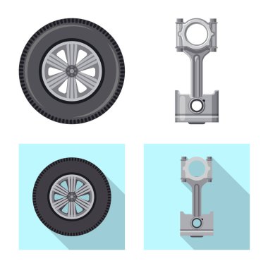 Otomatik ve bölümü simge vektör tasarımı. Web için oto, araba hisse senedi simgesi kümesi.