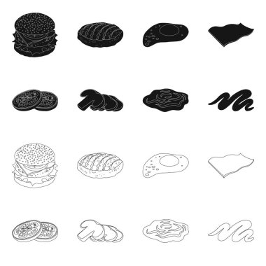 Burger ve sandviç logo vektör Illustration. Burger topluluğu ve hisse senedi için dilim vektör simgesi.