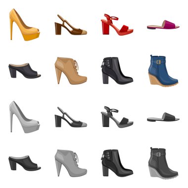Ayakkabı ve kadın işareti yalıtılmış nesne. Ayakkabı ve ayak hisse senedi simgesi için web topluluğu.
