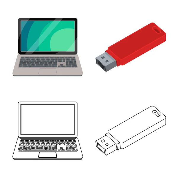Vektor Design Von Laptop Und Gerät Symbol Set Von Laptop — Stockvektor