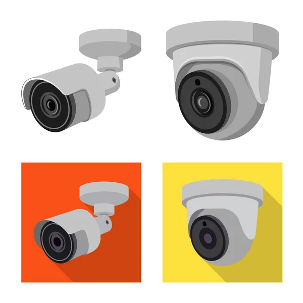 Vectorillustratie Van Cctv Camera Symbool Aantal Cctv Systeem Vector Pictogram — Stockvector