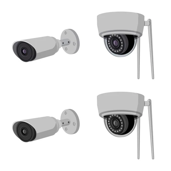 Vector design of cctv and camera icon. Set of cctv and system vector icon for stock. — Stock Vector