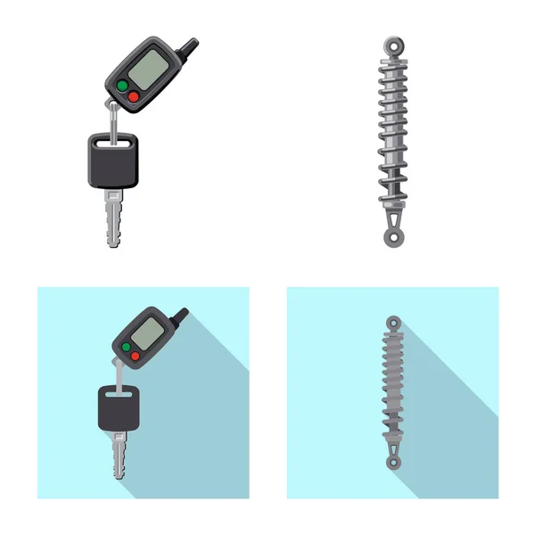 Illustration vectorielle de l'automobile et symbole de pièce. Jeu de auto et voiture stock symbole pour le web . — Image vectorielle