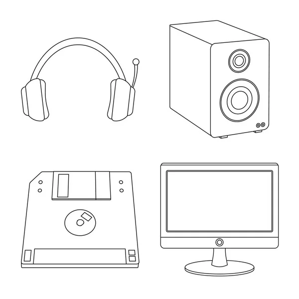 Objeto isolado de laptop e símbolo de dispositivo. Conjunto de laptop e servidor estoque vetor ilustração . — Vetor de Stock