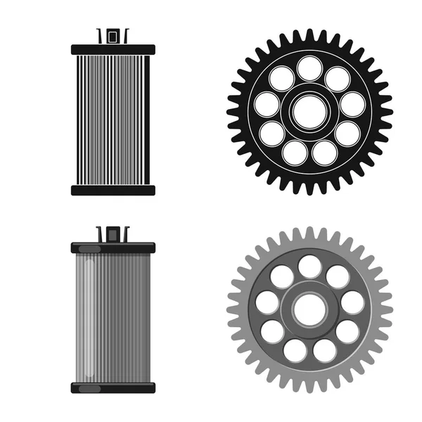 Vektorillustration av auto och en del ikonen. Samling av auto och bil lager vektorillustration. — Stock vektor